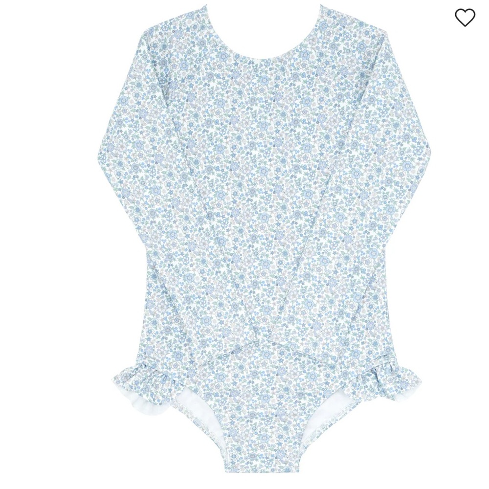 Minnow Slate Floral Rashguard One Piece Swimsuit